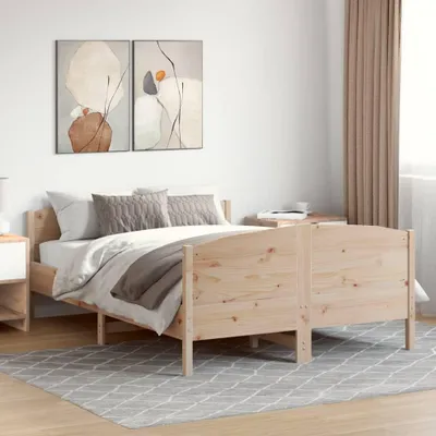 Image de vidaXL Lit en bois massif sans matelas 140x190 cm pin