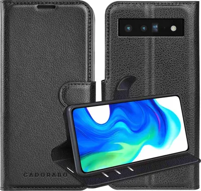 Obrázek produktu pro Cadorabo Case for Google PIXEL 6 PRO in PHANTOM BLACK Ochranné pouzdro s magnetickým zavíráním, funkcí stojánku a flipovým krytem se slotem na karty Etui Mobile Flap Case Book Tasche