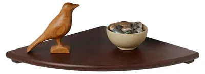 Produktbild von Relaxdays Eckregal, HBT: 3 x 25 x 25 cm, Walnussholz, Wohnzimmer, Deko, Traglast: 5 kg, Bücherregal hängend, dunkelbraun