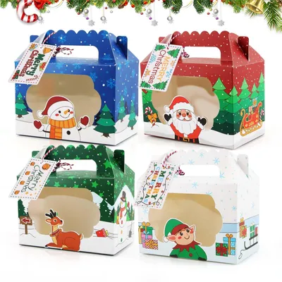 Obrázok produktu pre Darčeková krabička na 12 cupcakes - Vianočný motív - Modrá