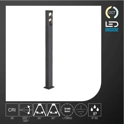 Produktbild von SLV 1005440 ESKINA FRAME 175, Stehleuchte anthrazit 27W 3000/4000K 95° IP65
