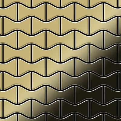 Produktbild von Mosaik Fliese massiv Metall Messing gewalzt gold 1,6mm stark Kismet-BM