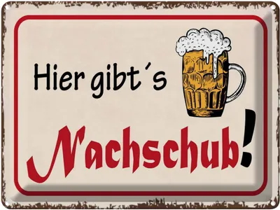 Produktbild von vianmo Blechschild 30x40 cm Bier hier gibt´s Nachschub Spruch Zitat