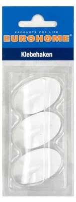 Produktbild von 3er weiße Klebehaken EUROHOME® – aus Kunststoff, 2,5x6x16cm – für Ihre Küche oder Ihr Badezimmer