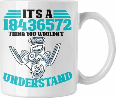 Produktbild von Trendation - V8 Motor Tasse Geschenk Tuner Zündfolge Männer Kaffeebecher (Weiß)