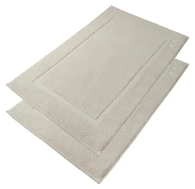 Produktbild von L & G Badematten-Set aus Baumwolle – 2-teilig – 100 % Baumwolle, Duschmatte, schnelltrocknend, weich, saugfähig 1000 g/m² (Beige)