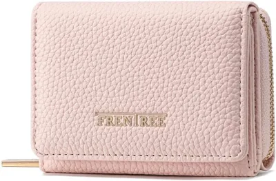 Produktbild von Frentree Damen Geldbörse mit Reißverschluss, kompakte Brieftasche mit 8 Kartenfächern, Schein- & Dokumentenfach, elegantes Portemonnaie für Alltag