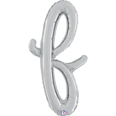 Produktbild von ABC14 Folienballon Buchstabe Skript Silber | F 61 cm