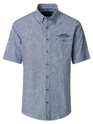 Produktbild von CasaModa XXL Leinen-Kurzarmhemd Streifen navy-weiß