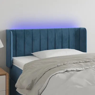 Produktbild von "2026 Promotion" LED Kopfteil - fürs Schlafzimmer - Dunkelblau 103x16x78/88 cm Samt - Bettkopfteil CC6046