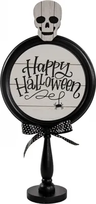 Produktbild von Happy Halloween Tischdekoration mit Totenkopf 36 cm