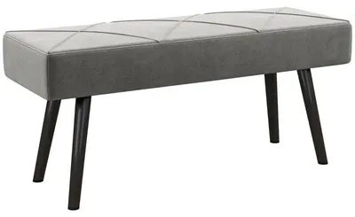 Immagine prodotto di Panca porta scarpe - Divano imbottito in velluto | Colore: Grigio | Dimensioni: 100x36x45 cm