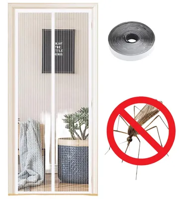 Obrázok produktu pre Magnetická sieť proti hmyzu na balkónové dvere bez vŕtania, 120 x 220 cm, biela