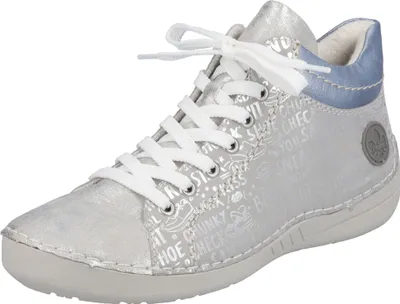 Produktbild von Rieker Damen Sneaker High Top sportliche Stiefelette Silber Metallic 52504, Größe:39 EU, Farbe:Silber