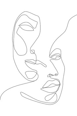 Obrázek produktu pro ESTAhome Nástěnná malba Line Art Faces Black and White - 158936 - 2 x 3 m