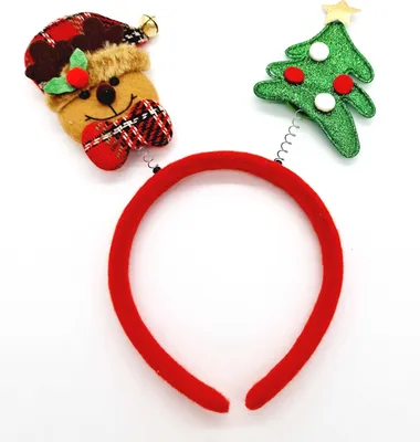 Produktbild von WEIHNACHTEN Haarreif Stirnband Glocken Weihnachtsbaum Bär Rentier Kopfschmuck Braunbär
