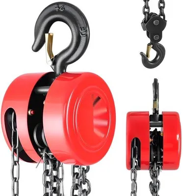 Zdjęcie produktu dla Wciągnik łańcuchowy - Ręczny wciągnik łańcuchowy / zblocze łańcuchowe - Udźwig 2 t / 2000 kg - Wysokość podnoszenia 3 m - Łańcuch stalowy G70 - Ręczny - Wersja do dużych obciążeń - Czerwony