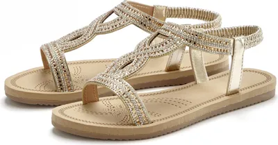 Produktbild von VIVANCE Sandale Sandalette, Sommerschuh, offener Schuh goldfarben Größe 39