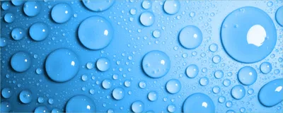 Produktbild von Wallario selbstklebendes Poster - Wassertropfen auf Blau, Größe: 50 x 125 cm