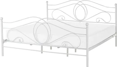 Obrázek produktu pro BELIANI Postel s bílým ocelovým rámem, zdobená rámem 180 x 200 cm retro vintage styl