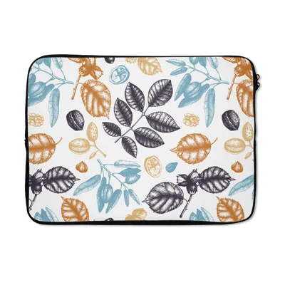 Produktbild von MuchoWow® Laptop Hülle 13 Zoll Vintage - Blätter - Muster Laptoptasche - Laptophülle - Sleeve - Rundumschutz