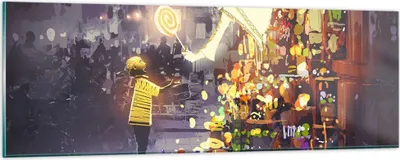 Produktbild von Bilder auf glas - Fantasie Märchen - 90x30cm - Glasbilder - Wandbilder - Kunstdruck - zum Aufhängen bereit - Wanddekoration aus Glas - Glas Bilder - Wandbild auf Glas - Einteilig - GAB90x30-3901