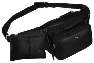 Obrázek produktu pro Peterson Pánská kožená nerka černá s kapsami a etui na klíče 37 cm