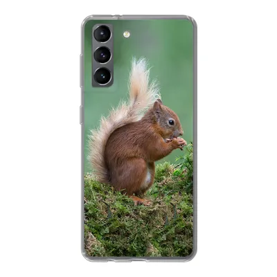 Produktbild von MuchoWow® Handyhülle Schutzhülle Hülle für Samsung Galaxy S21 Eichhörnchen - Wald - Moos Silikon Softcase Handy Hülle - Softcase