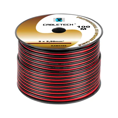 Zdjęcie produktu dla Kabel głośnikowy, miedziany kabel głośnikowy HQ 2,5 mm 100 m Cabletech