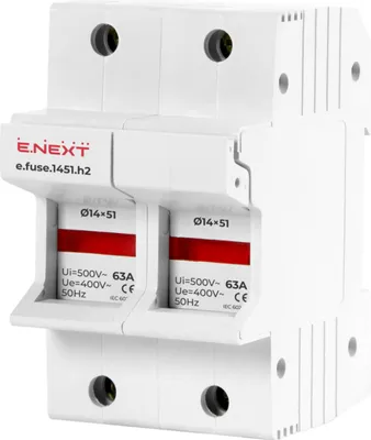 Produktbild von E.NEXT i0300005 Sicherungssockelschalter für Zylindersicherungen 14x51 2P 63A AC