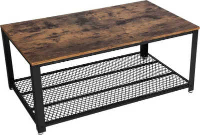 Zdjęcie produktu dla Stolik kawowy VASAGLE z dużą półką, 106,2 x 45 x 60,2 cm, stolik kawowy