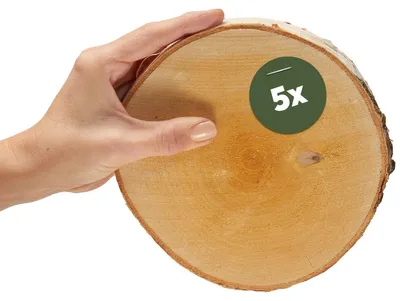 Image de Petites rondelles de bois de 16 cm, lot de 5, pour la fabrication de décorations en bois