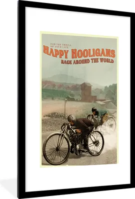 Produktbild von MuchoWow® MuchoWow® Gerahmtes Poster Mancave - Motorrad - Vintage - Zitat 60x90 cm - Poster mit zchwarzem Bilderrahmen - Dekoration - Wandposter Wohnzimmer - Hochwertig