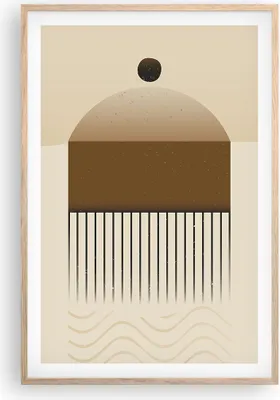 Produktbild von Gerahmtes Poster - Rahmen in heller Eiche - Abstraktion Geometrisch Boho - 61x91,5 cm - Wand Bild - Wanddeko - Wandbilder - Kunstposter - Wandposter - Bilderrahmen - Bilder - P2NPA61x91-4826