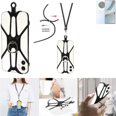Produktbild von K-S-Trade 3in1 Handykette Handyband Handykordel Halsband Smartphone-Ring Handy-Ring kompatibel mit Realme Narzo 70 5G Fingerhalterung Handyring