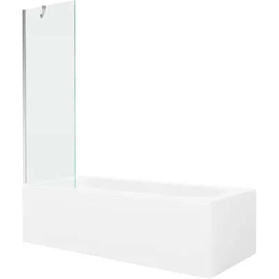Obrázek produktu pro Mexen Vega obdélníková vana 160 x 70 cm s pláštěm 1-křídlovou zástěnou 60 cm, Průhledné, Chromovaná - 550116070X9506000001