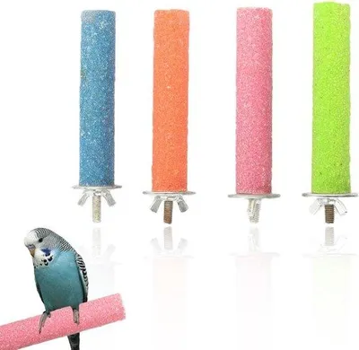 Image de Kit de jouets à mâcher pour oiseaux - Jouets pour perroquets - Perchoirs et jouets à mâcher - Lot de 3 pièces