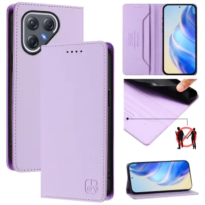 Produktbild von Lederhülle für Tecno Pova 7 Pro Hülle Flip Brieftasche Kartenfächern Ständer Schutzhülle Violett