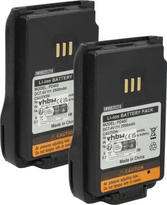 Produktbild von vhbw 2x Akku kompatibel mit Hytera PD682, PD662, PD665, PD662G, PD666, PD680 UL913, PD680 CQST Funkgerät, Walkie Talkie (2500 mAh, 7,2 V, Li-Ion)