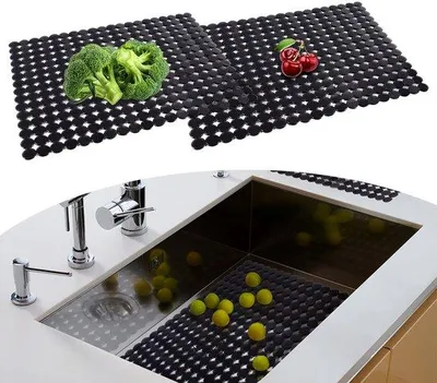 Productafbeelding van 2 Stuks PVC Afdruipmatten voor Keukenspoelbak