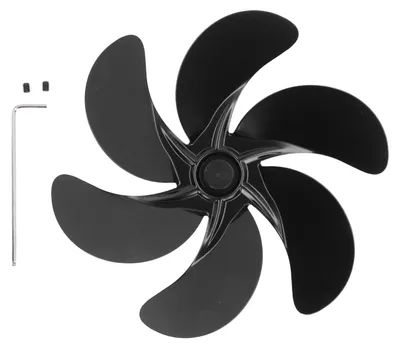 Obrázok produktu pre 6-lopatkové náhradné ventilátorové lopatky z univerzálnej hliníkovej zliatiny, vhodné pre ventilátory krbov a pecí