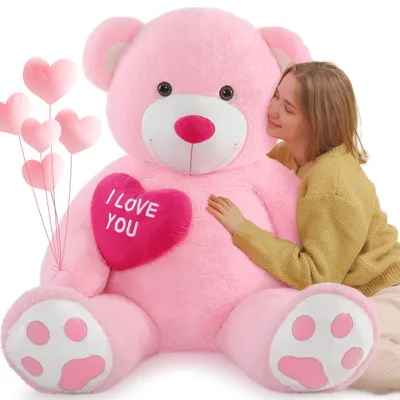 Immagine prodotto di Orsacchiotto gigante XXL, rosa, 130 cm, con cuore, peluche per bambine