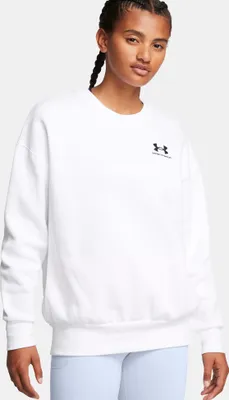 Immagine prodotto di Felpa oversize in pile Under Armour Essential, colore bianco, taglia L, per donna