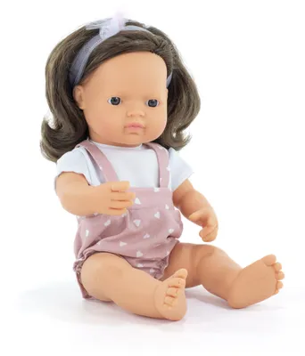 Immagine prodotto di Miniland, bambola per bambini, colore marrone castagna, 38 cm, rosa, taglia unica