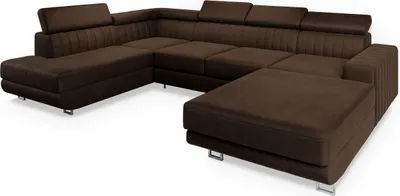 Produktbild von Masseno Ecksofa SIENA L-S mit Schlaffunktion U-Form, Sofa mit Bettkasten, Wohnzimmersofa, Couch, Soffa, Bettsofa, Couchgarnitur- Braun, MONOLITH 29