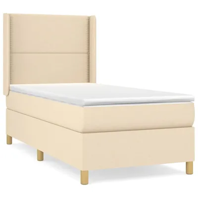 Produktbild von vidaXL Boxspringbett mit Matratze Creme 90x200 cm Stoff