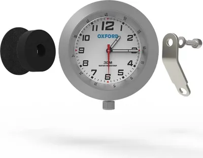Imagen del producto de Reloj Oxford OX560 para motocicleta o bicicleta, color plateado, 39 mm