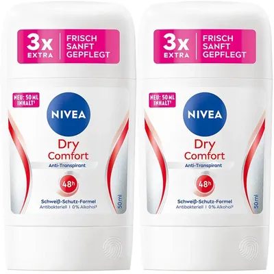 Image de Nivea Deo Stick Dry Comfort Plus Anti Transpirant 50ml pack de 2