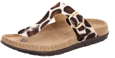 Produktbild von Rohde Damen Pantolette Zehentrenner mit Giraffen-Muster Rodigo-D 5895, Größe:39 EU, Farbe:Braun
