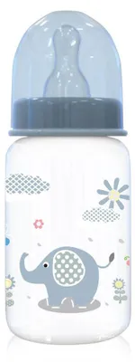 Produktbild von Baby Care Babyflasche Simple 125 ml Tiere Schutzdeckel Sauger Größe 0+ ab Geburt blau